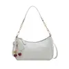 Bolso Simple de Charol para la Axila para Mujer 2025 Verano Nuevo Colgante de Cereza Cadena de Mano Popular Bolso de Hombro Cruzado