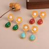 Brincos de gota de água com borla de pedra natural estilo corte retrô personalidade nicho retrô francês brincos de garanhão Advanced Sense Earrings Batch