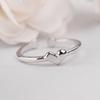Anillo abierto de plata de ley s925 con forma de corazón, joyería de plata de ley de Corea del Sur al por mayor.