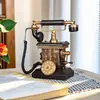 Adornos de Teléfono Retro Antiguo Modelo de Disco de Marcación Fijo Teléfono Fijo República de China Objetos Viejos Nostálgicos Atrezo de Película
