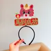 Diadema Festiva de Año Nuevo del Año del Caballo Pasador Rojo para Saludo de Año Nuevo Infantil Tocado Pequeño Diadema para Adultos Accesorios para el Cabello de Año Nuevo