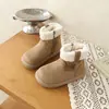 Botas de Nieve para Niños 2026 Otoño Nuevo Estilo Zapatos Grandes de Algodón para Niñas Acolchado de Terciopelo Botas de Nieve Cálidas de Algodón para Niños