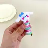 Elástico de Borracha para Cabelo Linha Telefônica de Menina Corda de Cabelo Desenho Animado Anel de Cabelo Infantil Corda de Cabeça com Laço Colorida Acessório de Cabeça Sem Cabelo para Menininha