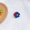 Anillo de Flor Tejido de Lana Hecho a Mano Transfronterizo de Amazon Anillo Lindo Corazón de Chica de Primavera Accesorios Versátiles de Color Contrastante