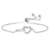 Nuevo Anillo de Diamante Corazón Eterno en Forma de Corazón Pulsera de Empujar y Tirar Figura de Ocho Corazón Moda Europea y Americana Pulsera para Mujer