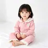 Elegante Ropa Exterior para Niñas Jóvenes, Conjunto de Pantalones Acampanados de Encaje para Primavera-Otoño, Dulce Conjunto de Dos Piezas con Capucha y Adorno de Encaje
