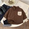 Camisas para Niños 2026 Bugatang Nueva Colección de Otoño Camisas con Bloques de Color de Dibujos Animados para Niños y Niñas Camisas Casuales Elegantes para Bebés