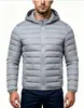 Jaqueta de Algodão Masculina de Inverno Casual Tendência Estilo Curto Roupa Masculina Jaqueta Acolchoada de Algodão Jaqueta de Algodão Leve Quente com Capuz Roupa Externa Roupa Masculina