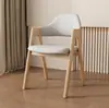 Silla de Comedor Nórdica Silla en Forma de A Silla Moderna Minimalista de Madera Maciza con Reposabrazos y Cojín Suave para Cafeterías, Tiendas de Té con Leche y Comedores del Hogar