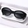 Gafas de sol de moda estilo influencer, protección UV, estilo retro francés, unisex, gafas de sol con montura ovalada ojo de gato