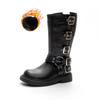 Botas Martin para niños estilo coreano botas largas botas cortas Botas Caballero Marrones botas de mezclilla niñas plataforma gruesa cuero suave zapatos retro