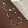 Pulseira de contas redondas coloridas em prata de lei S925 design de nicho dopamina simples versátil ins para mulheres de alta qualidade