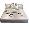 Verão Light Luxury Style Lavável Ice Silk Mat Conjunto de três peças Dobrável Cool Feeling Bed Hat Bed Hat Bed Hat Tapete de ar condicionado