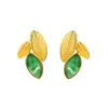 Pendientes de Plata de Ley S925 con Forma de Hoja de Turquesa Roja Natural Africana y Lapislázuli, con un Toque Elegante y de Alta Gama