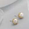 Nafuge Joias de Prata Atacado Luxo Leve Elegante Brincos de Prata 925 Sterling Inlaid com Pérolas Naturais de Água Doce Joias de Prata da Moda