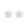767 Pendientes de Flores Huecas de Doble Capa Estilo Coreano INS Nicho Diseño Lujo Ligero Combinables Plata Esterlina S925 Pendientes para Mujer