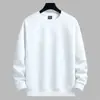 Nueva colección de otoño: Sudadera de color liso, cuello redondo, moderna y sin capucha para hombre, con corte holgado y casual y diseño versátil, perfecta como prenda básica para superponer.