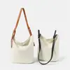 Bolso de Cubo Nuevo de Gran Capacidad, Bolso de Lona de Moda para Mujer, Diseño de Nicho con Personalización de Cuero, Bolso Cruzado de Hombro Único para Mujer