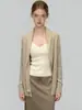 Cardigan de Tricô Elegante de Alta Qualidade Estilo Francês com Mangas Longas para Mulheres, Novo Estilo Primavera e Outono, Blusa Solta Gentil e Estilosa