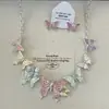 Collar de Mariposa Dopamina Colorido para Mujer Estilo Ins Cadena de Clavícula de Moda Diseño de Nicho Accesorios de Alta Gama Venta al por Mayor