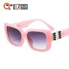 Gafas de Sol de Caja para Mujer Europeas y Americanas Moda Color Laca Artesanía Adorno Gafas de Sol Retro Impresionantes Gafas Planas 8260