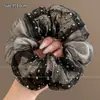 Goma de pelo grande estilo coreano para mujer, alta elasticidad, banda elástica para el pelo duradera, accesorio para el pelo de encaje de alta gama, venta al por mayor