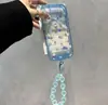 Cordão de corrente de contas de bolinhas instantaneamente se torna adequado para o telefone Apple 17 iphone 16promax capa arco-íris cor de doce