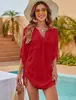 2024 Nuevo Sitio Independiente de Amazon Transfronterizo Color Sólido Cubre Traje de Baño para Mujer Camisa de Playa para Bikini Corte Holgado