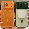 Capa Magnética Fosca Apple 17 Adequada para Iphone16Promax com Película Protetora de Lente Case Dois em Um
