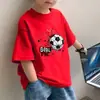 Nueva camiseta de manga corta de moda para niños Verano 2026, 100% algodón puro, para niños mayores