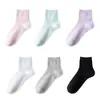Calcetines Finos para Mujer, Calcetines de Algodón, Calcetines de Malla Transpirable de Color Sólido de Algodón hasta la Mitad de la Pantorrilla, Calcetines de Primavera y Otoño para Mujer, Calcetines Largos, Casuales, Absorbentes de Sudor, Antideslizantes