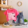 Conjunto de Verano para Niños 2026 Estilo Nuevo Ropa de Verano para Bebé Elegante de Manga Corta Pantalones Cortos Conjunto de Dos Piezas de Verano Moderno