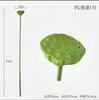 Flor de Lótus Artificial com Sensação de Molhado Decoração de Paisagem Avançada Ornamentos de Planta Verde de PU Vaso Planta de Alto Padrão para Salão de Buda