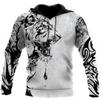 Outono e inverno moda quente transfronteiriço 3D camisola dos homens cool animal print Street Viking série hoodie