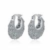 Aretes Tipo Argolla con Circonita Micro Incrustada Tipo Bolsa Celebridad de Internet Distintivos Exquisitos Súper Brillantes Versátiles de Alta Gama Aretes Versátiles para Mujer