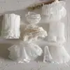 Encaje Ancho de 12 cm Chifón Engrosado Doble Capa Plisado Puño Fruncido Vestido de Muñeca Dobladillo de Falda Larga Adornos