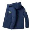 [807A] chaqueta acolchada de algodón cálida con forro polar, multibolsillos, a prueba de frío, abrigo para hombre, larga, sin capucha, talla grande, chaqueta acolchada de algodón