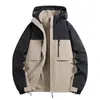 En Stock Chaqueta Exterior para Pareja Primavera Otoño Cortavientos Impermeable Transpirable Bloque de Color con Capucha Montañismo Senderismo Casual
