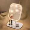 Espelho de Maquiagem de Viagem com Luzes, Espelho de Bancada LED de Beleza Pequeno Portátil com Luzes, Iluminação de 3 Cores, Tela Sensível ao Toque Dimerizável, Espelho Compacto Dobrável de Mesa, Presente para Mulheres