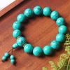 Pulsera Wenwan de turquesa de Xizang, mineral en bruto, pulsera de cuentas de Buda de turquesa, hombres y mujeres, rosario de mano, venta caliente en vivo