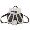 Mochila de Menina Coelho Desenho Animado Fofa Peluda com Cordão Mochila Pequena 2026 Novo Estilo Bola de Pelo Mochila Feminina
