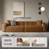 Sofa Pequeno Simples para Casa Estilo Minimalista Moderno Cor Creme Tecido Italiano Linha Reta Bloco de Tofu Sala de Estar