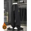 Pantalones Impermeables Color Dopamina para Exteriores Cuatro Estaciones Pantalones de Montañismo Marca de Moda para Hombre Decoración con Cremallera Pierna Recta Casual Hombre