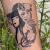 Adesivo semi-permanente à prova d'água para cobrir cicatriz no antebraço, estilo japonês, garota demônio raposa, geisha herbal, máscara Hannya