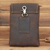 2093 uma geração de camada de cabelo couro de vaca Crazy Horse Bag bolsa de ombro masculina bolsa de cintura retrô bolsa de couro vertical bolsa de mensageiro