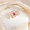 Broche de Zirconia Color Turquesa Girasol Industria Pesada Lujo Ligero Retro Dulce Accesorios de Broche Stock de Fábrica Venta al por Mayor Disponible