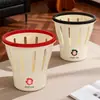 Papelera redonda para uso doméstico, alto valor estético, gran capacidad, papelera redonda para cocina, sala de estar, dormitorio, contenedor de almacenamiento transparente de doble capa