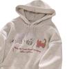 Sudadera Gruesa con Capucha de Borrego para Niñas, Forrada de Polar Gris, para Niños Mayores, Otoño e Invierno, Corte Holgado, Capa Interior Ultra Gruesa para el Noreste