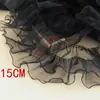 Borda de Renda Organza, Borda de Renda Franzida Rosa e Branca, Renda Endurecida de Novo Estilo para Punhos e Decote, Recomendado