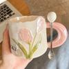 Regalo de cumpleaños para niñas, taza de tulipán práctica y de alta calidad, taza creativa con caja de regalo hecha a mano
